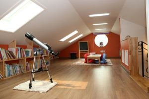 A converted loft fully decorated after having loft insulation.